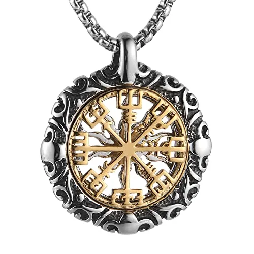 Viking Vegvisir Norse Pendant, stainless steel