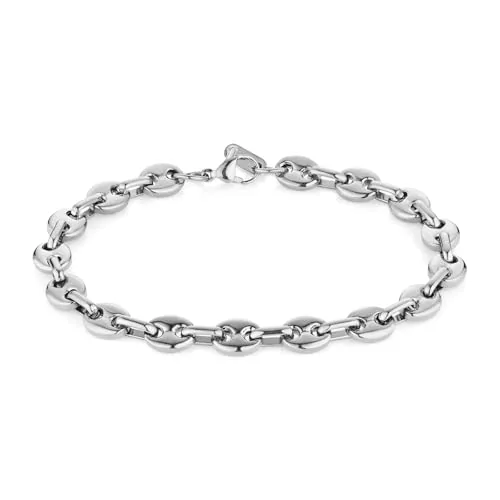 Coffee Bean Bracelet, stainless steel, 7 mm, gold
