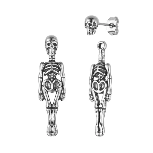 Skull Stud Earrings, stainless steel