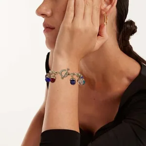 Colorful Glass Bead Bracelet, another view