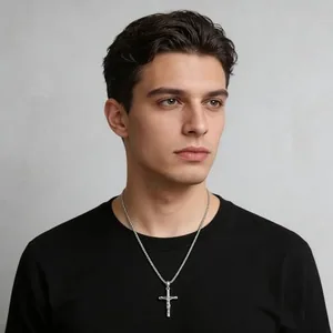 Crucifix Pendant, stainless steel, another view