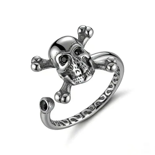 Skull Fidget Spinner Ring, stainless steel