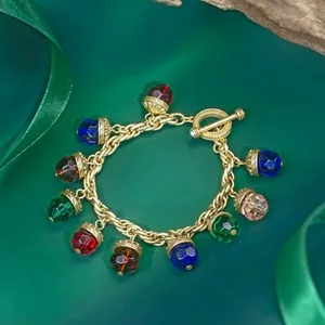 Colorful Glass Bead Bracelet, another view