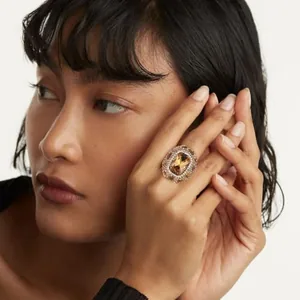 Cubic Zirconia Statement Ring, another view