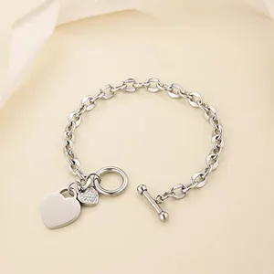 Heart Bracelet, stainless steel, another view