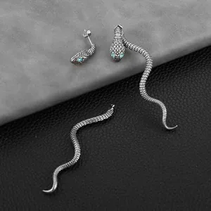 Snake Stud Earrings, stainless steel, another view