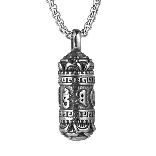 Tibetan Buddhism Meditation Pendant, stainless steel