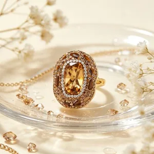 Cubic Zirconia Statement Ring, another view