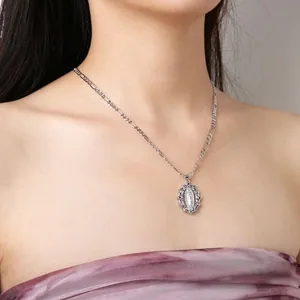 Virgin Mary Prayer Pendant, gold-plated steel, gold, another view