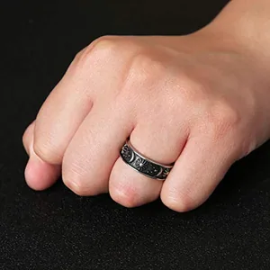 Moon Star Sun Ring, stainless steel, 8 mm, another view