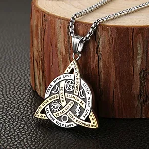 Celtic Witches Trinity Pendant, stainless steel, another view