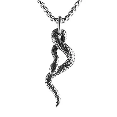 HZMAN stainless steel pendant on a wheat chain