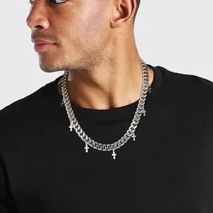 Streetwear Pendant, stainless steel, curb chain, silver, another view