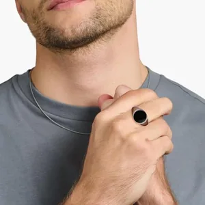 Signet Ring, stainless steel, silver, another view