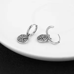Dangle Hoop Earrings, stainless steel, another view