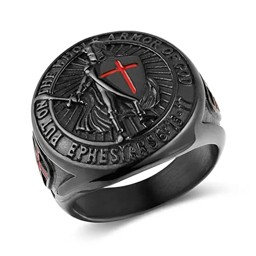 Knights Templar Ring, stainless steel