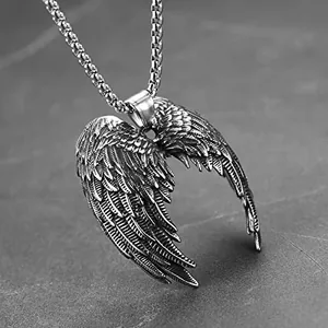 Angel Wing Pendant, stainless steel, another view