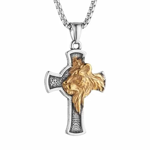 Cross Pendant, stainless steel, silver