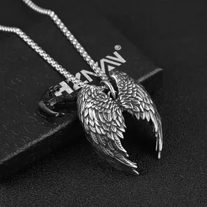 Angel Wing Pendant, stainless steel, another view