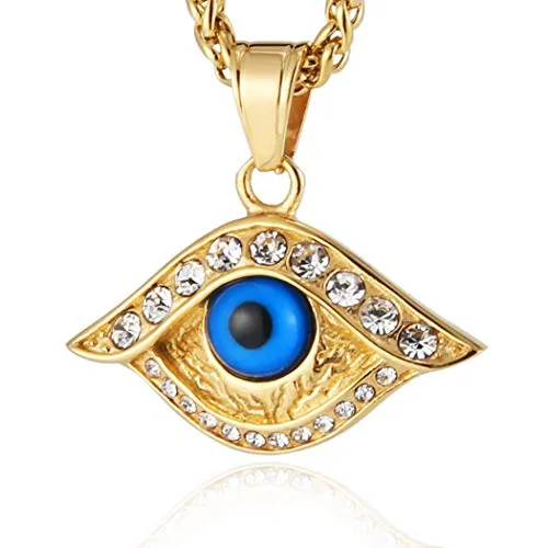 Evil Eye Pendant, gold-plated steel, gold