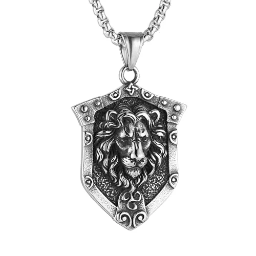 Lion Head Pendant, stainless steel