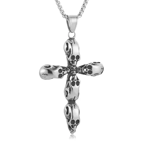 Skull Cross Pendant, stainless steel