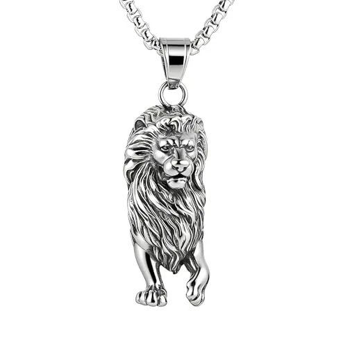 Lion Pendant, stainless steel