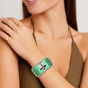 Studded Bracelet, leather, another view