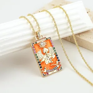 Tarot Cards Pendant, gold-plated steel, gold, another view