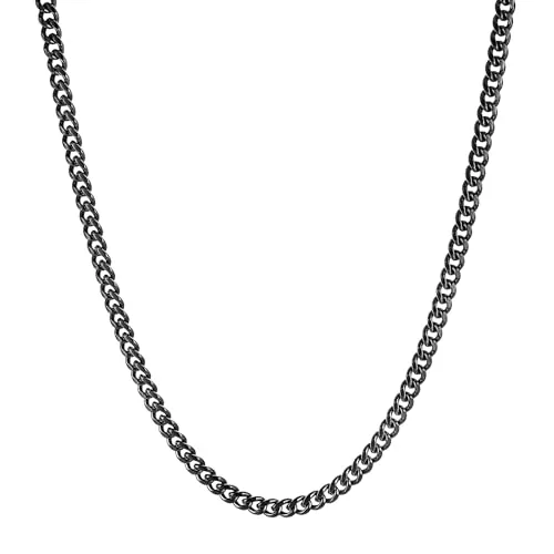 Chain, stainless steel, Cuban link, 7 mm
