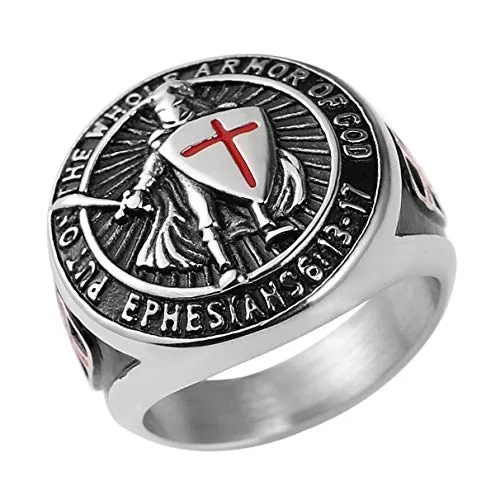 Knights Templar Ring, stainless steel