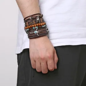 Braided Cuff Bracelet, leather, rope chain, another view
