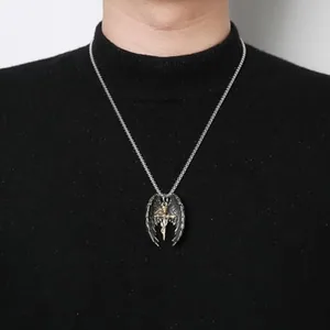 Angel Wing Pendant, stainless steel, another view