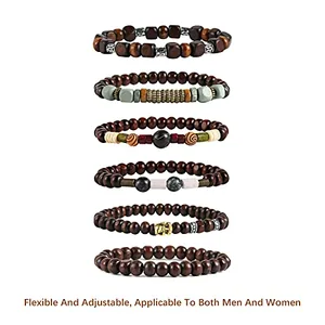 Hemp Cords Wood Bracelet, leather, another view