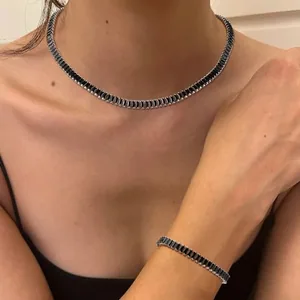 Crystal Choker, black, another view