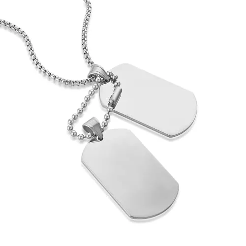 Dog Tag, stainless steel, pack of 2