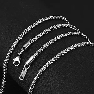 Chain, stainless steel, wheat link, 3 mm, another view