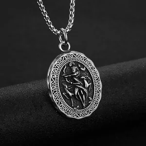Antique Pendant, stainless steel, silver, another view