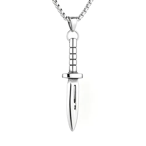 Dagger Knife, stainless steel, box chain