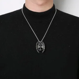 Angel Wing Pendant, stainless steel, another view