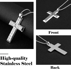 Serenity Prayer Pendant, stainless steel, another view