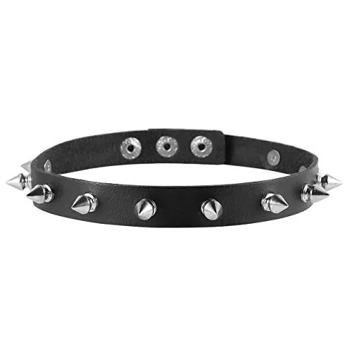 Spiked Studded Choker, leather