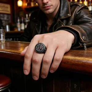 Knights Templar Ring, stainless steel, another view
