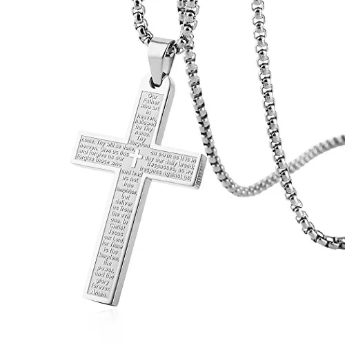 Lord's Prayer Pendant, stainless steel