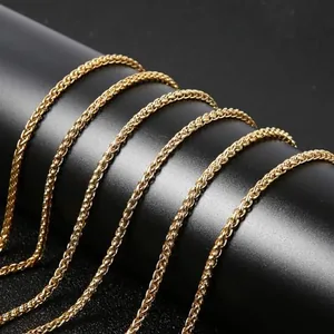 Chain, stainless steel, wheat link, 3 mm, another view