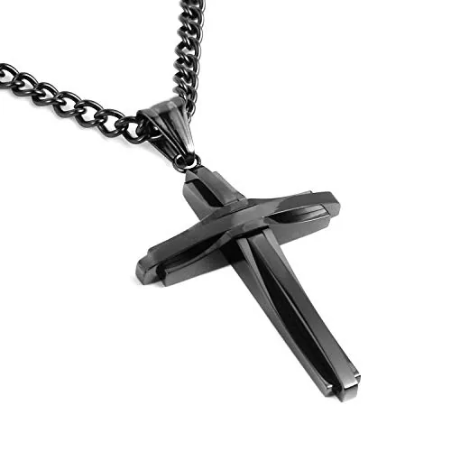 Cross Pendant, stainless steel, silver