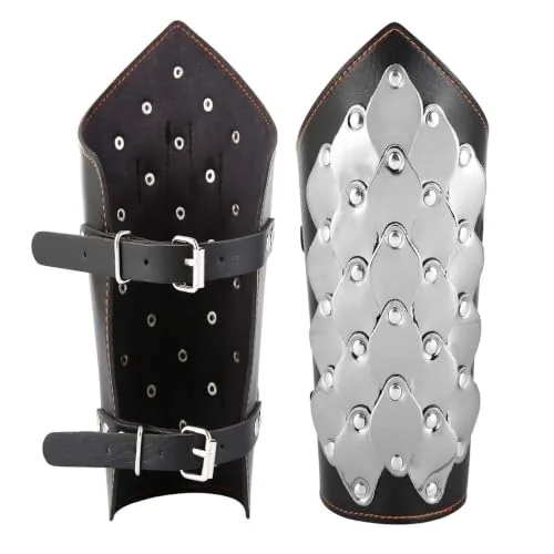 Dragon Scale Bracers, leather, black