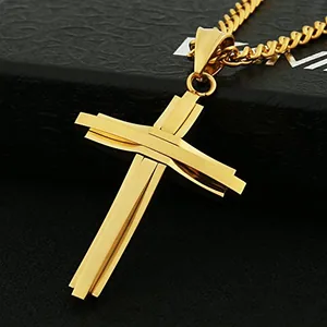 Cross Pendant, stainless steel, silver, another view