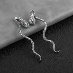 Snake Stud Earrings, stainless steel, another view