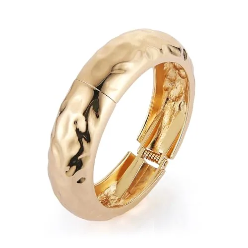 Chunky Cuff Bracelet, gold-plated steel